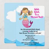  Zeemeermin Verjaardag Ontwerp Bruin Haar Kaart (Voorkant / Achterkant)