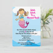  Zeemeermin Verjaardag Ontwerp Bruin Haar Kaart (Staand voorkant)