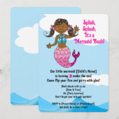 Zeemeermin Verjaardag Ontwerp Donker Haar Kaart (Voorkant / Achterkant)