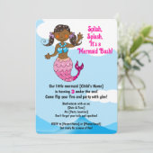 Zeemeermin Verjaardag Ontwerp Donker Haar Kaart (Staand voorkant)