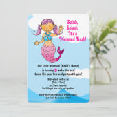  Zeemeermin Verjaardag Ontwerp Roze Haar Kaart (Staand voorkant)