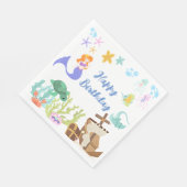 Zeemeermin Verjaardag Papier Servet (Hoek)