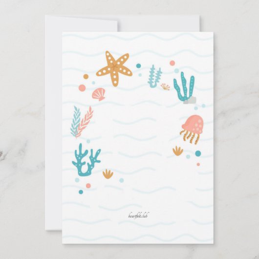 Zeemeermin Verjaardag Pool Party Kaart (Achterkant)