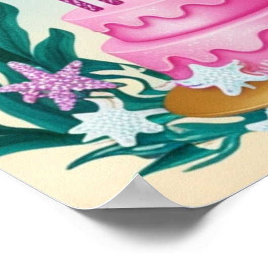 zeemeermin verjaardag poster (Hoek)