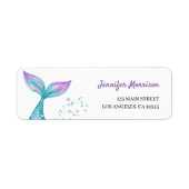 Zeemeermin verjaardag retour adres label (Voorkant)