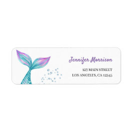 Zeemeermin verjaardag retour adres label