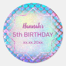 Zeemeermin Verjaardag Ronde Sticker