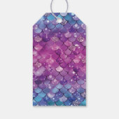 Zeemeermin Verjaardag Roze Blauw Dank u Cadeaulabel (Achterkant)