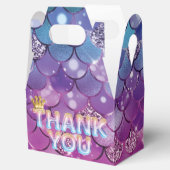 Zeemeermin Verjaardag Roze Blauw Glitter Bedankdoosjes (Geopend)