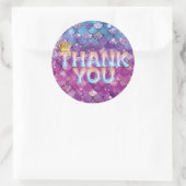 Zeemeermin Verjaardag Roze Glitter Dank je Star St Ronde Sticker (Tas)