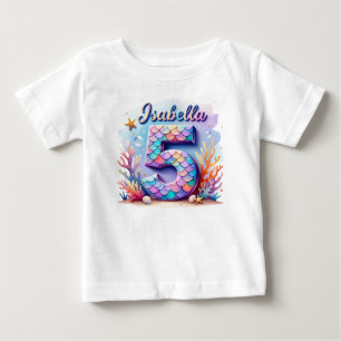 Zeemeermin Verjaardag T-Shirt – Persoonlijke Naam