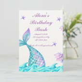 ZEEMEERMIN VERJAARDAG UITNODIGING (Staand voorkant)