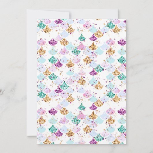 Zeemeermin Verjaardag uitnodiging (Achterkant)