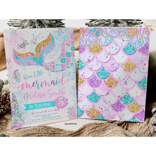 Zeemeermin Verjaardag Uitnodiging Zeemeermin Feest