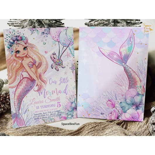 Zeemeermin Verjaardag Uitnodiging Zeemeermin Feest