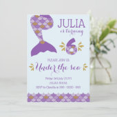 Zeemeermin Verjaardag Uitnodiging Zeemeermin Numme (Staand voorkant)