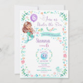 Zeemeermin Verjaardag Uitnodiging Zeemeermin Party (Voorkant)