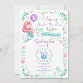 Zeemeermin Verjaardag Uitnodiging Zeemeermin Pool (Voorkant)