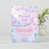 Zeemeermin Verjaardag Uitnodiging Zeemeermin Uitno (Staand voorkant)