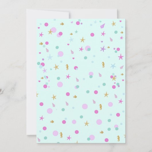 Zeemeermin Verjaardag Uitnodigingen Zeemeerminnenf (Achterkant)