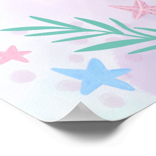 Zeemeermin Verjaardag Welkom Poster (Hoek)