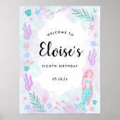 Zeemeermin Verjaardag Welkom Poster (Voorkant)