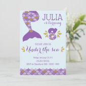 Zeemeermin Verjaardag Zeemeermin Nummer 8 Kaart (Staand voorkant)