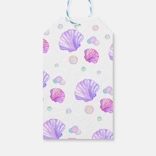 Zeemeermin Verjaardag Zwembad Party Dank u Cadeaulabel (Achterkant)