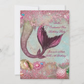 Zeemeermin Verjaardag Zwembad Party Uitnodigingen (Voorkant)