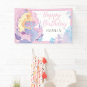 Zeemeermin Verjaardags Avontuur Zacht Roze Spandoek (Insitu)