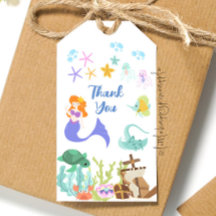 Zeemeermin verjaardagscadeau Label