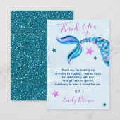 Zeemeermin Verjaardagsfeest Aangepaste Dankkaarten Bedankkaart (Voorkant / Achterkant)
