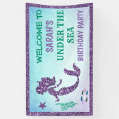 Zeemeermin Verjaardagsfeest Banner (Verticaal)