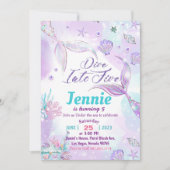 Zeemeermin Verjaardagsfeest Onder De Zee Feest Kaart (Voorkant)