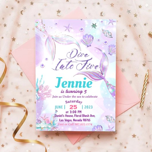 Zeemeermin Verjaardagsfeest Onder De Zee Feest Kaart