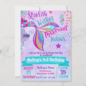 Zeemeermin Verjaardagsfeest Onder de Zee Uitnodigi Kaart (Voorkant)