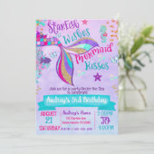 Zeemeermin Verjaardagsfeest Onder de Zee Uitnodigi Kaart (Staand voorkant)