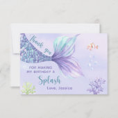 Zeemeermin Verjaardagsfeest Onder het Zee de Dank  Bedankkaart (Voorkant)