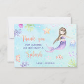 Zeemeermin Verjaardagsfeest Onder het Zee de Dank  Bedankkaart (Voorkant)