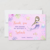 Zeemeermin Verjaardagsfeest Onder het Zee de Dank  Bedankkaart (Voorkant)
