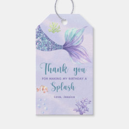 Zeemeermin Verjaardagsfeest Onder het Zee de Dank  Cadeaulabel