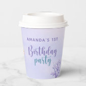 Zeemeermin Verjaardagsfeest onder het Zee Zeemeerm Papieren Bekers (Achterkant)