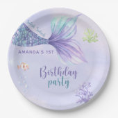 Zeemeermin Verjaardagsfeest onder het Zee Zeemeerm Papieren Bordje (Voorkant)