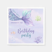 Zeemeermin Verjaardagsfeest onder het Zee Zeemeerm Servet (Voorkant)