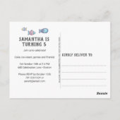 Zeemeermin Verjaardagsfeest Uitnodiging (Achterkant)