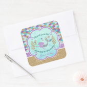 Zeemeermin Verjaardagsfeestje Dank u Favor Sticker (Envelop)