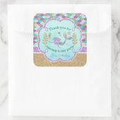 Zeemeermin Verjaardagsfeestje Dank u Favor Sticker (Tas)