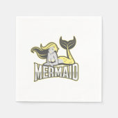 Zeemeermin verjaardagsfeestje Gele servetten (Voorkant)