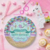 Zeemeermin verjaardagsfeestje gepersonaliseerd pap papieren bordje (Feest)