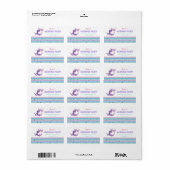 Zeemeermin Verjaardagsfeestje Gouden Glitter Adres Etiket (Full Sheet)